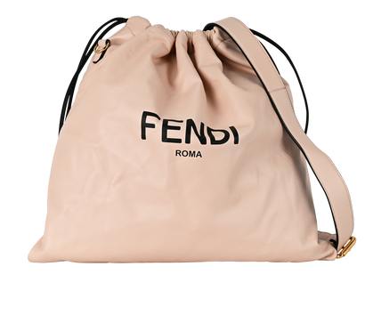 Drawstring Crossbody, £495, Handbags, Pink, Leather, Front view